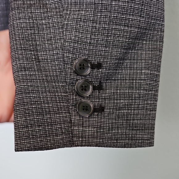 212 Collection Preppy Office NWT Size 14 Black Plaid Tailored One Button Blazer - Picture 8 of 8